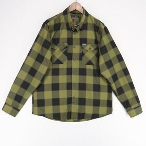 Dixxon Flannel Shirt Mens L Green Plaid Black Rifle Coffee Company D Tech